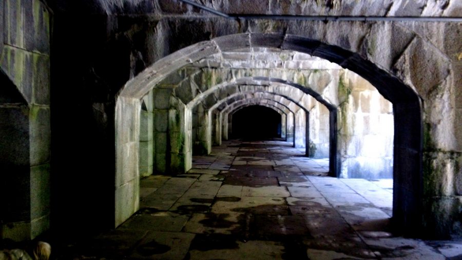 An underground tunnel in Fort Totten, located on a peninsula in the northeast corner of Queens.