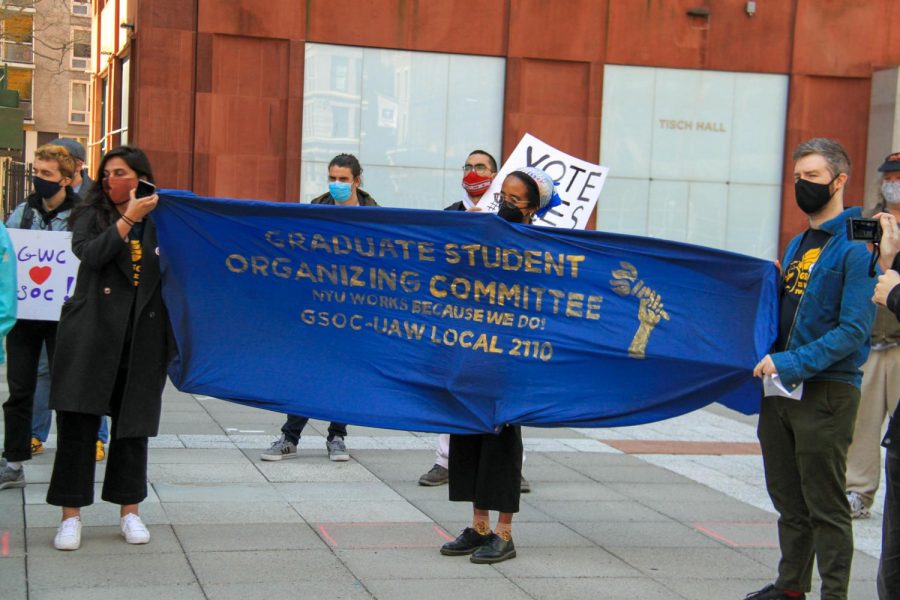 The members of the Graduate Student Organizing Committee have voted to authorize a strike. The strike authorization voting period started March 23 and ended April 9, with more than 96% of participating union members voting to approve the potential action. (Staff Photo by Alexandra Chan)