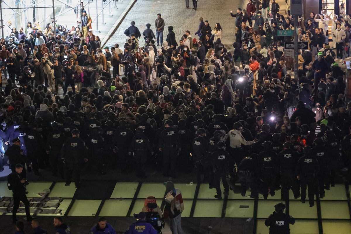 The night of April 22, the NYPD arrested dozens of students, faculty and alumni who participated in the Gould Plaza encampment. (Lianna O'Grady for WSN)